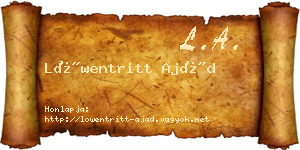Löwentritt Ajád névjegykártya